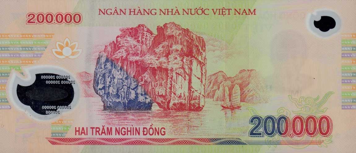 Back of Vietnam p123d: 200000 Dong from 2009