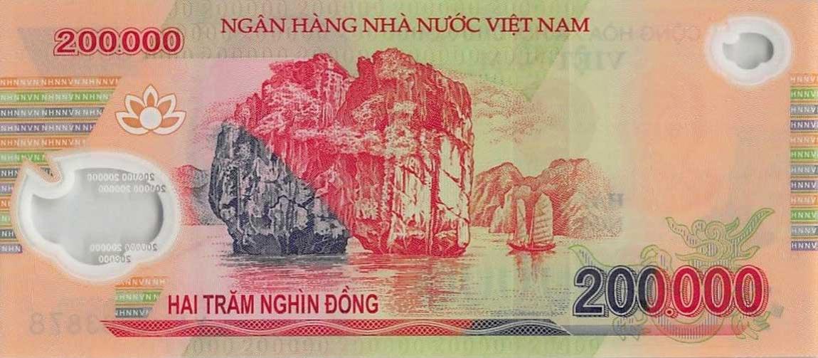 Back of Vietnam p123h: 200000 Dong from 2016