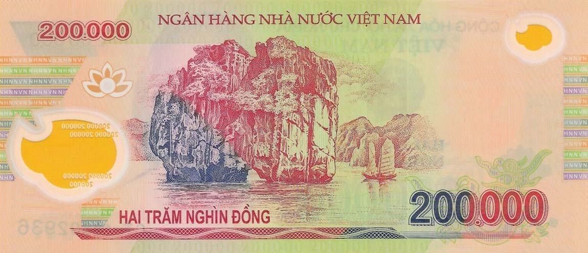 Back of Vietnam p123i: 200000 Dong from 2018