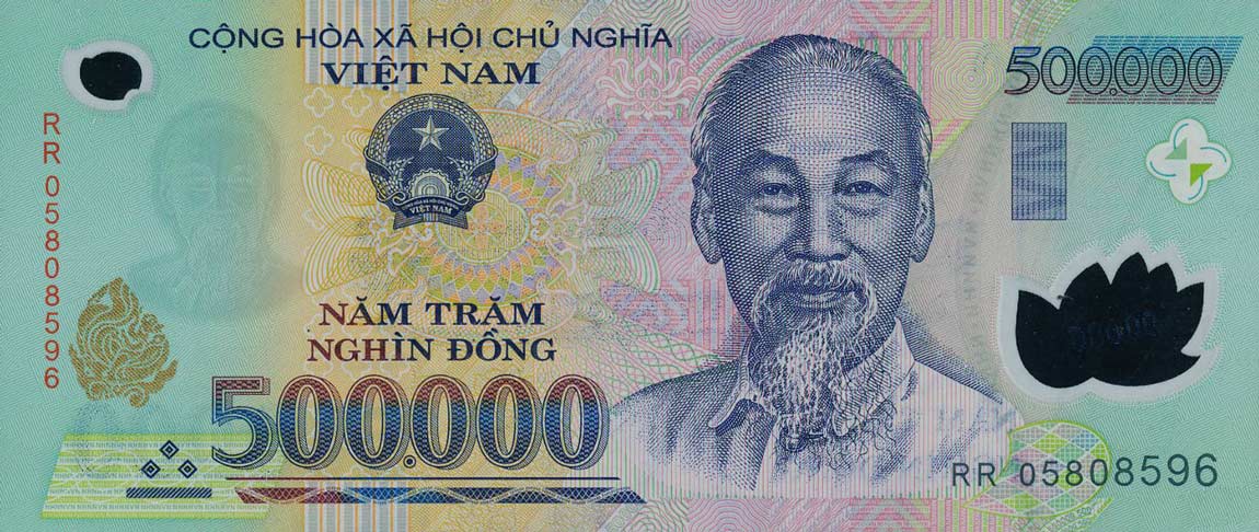 Front of Vietnam p124c: 500000 Dong from 2005