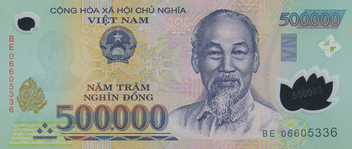 Front of Vietnam p124d: 500000 Dong from 2006