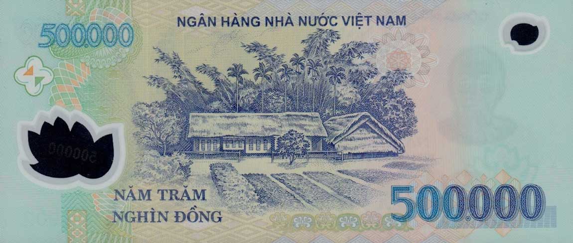 Back of Vietnam p124f: 500000 Dong from 2009