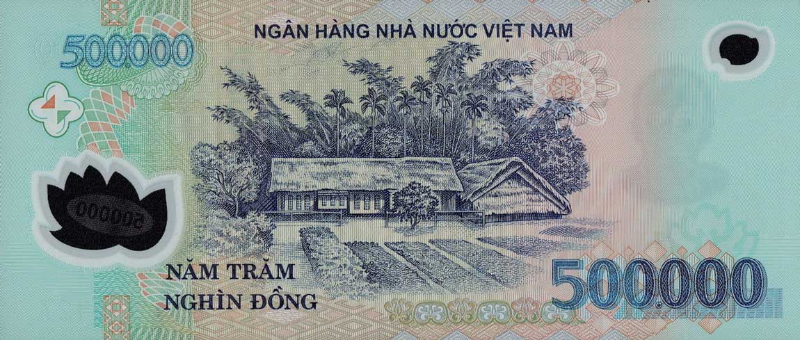 Back of Vietnam p124g: 500000 Dong from 2010