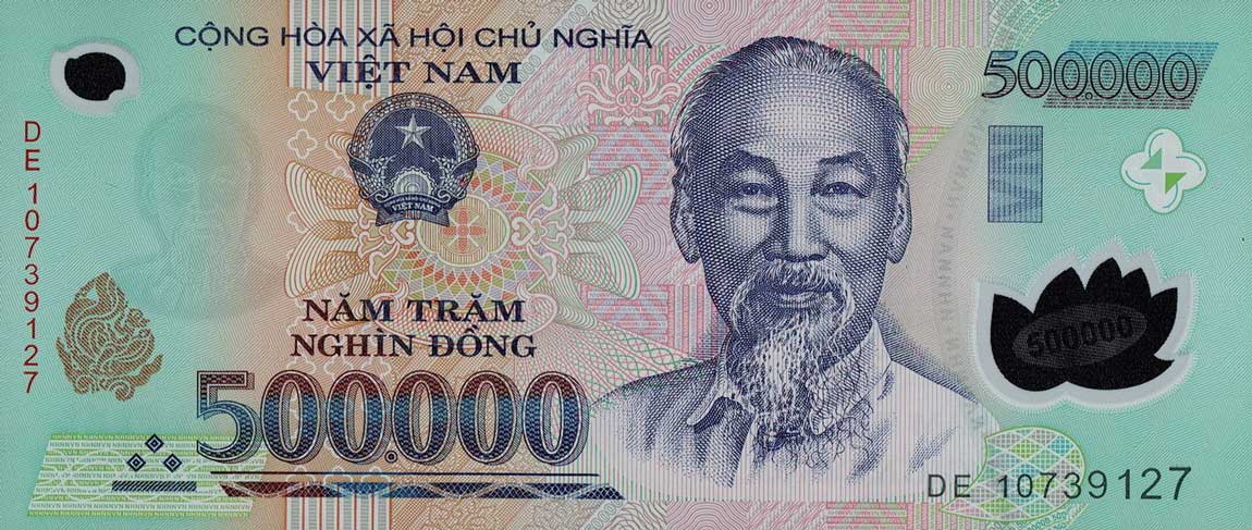 Front of Vietnam p124g: 500000 Dong from 2010