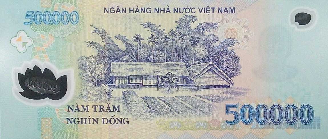 Back of Vietnam p124k: 500000 Dong from 2015