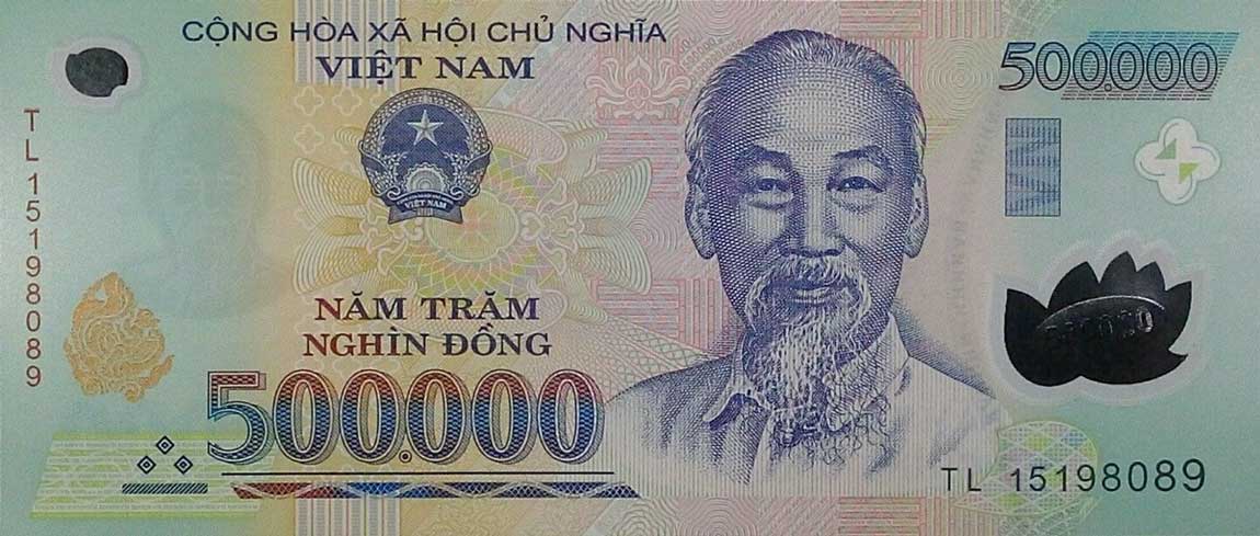 Front of Vietnam p124k: 500000 Dong from 2015