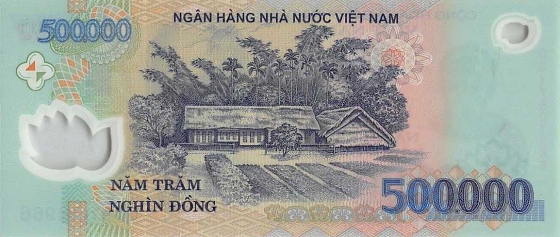 Back of Vietnam p124m: 500000 Dong from 2017