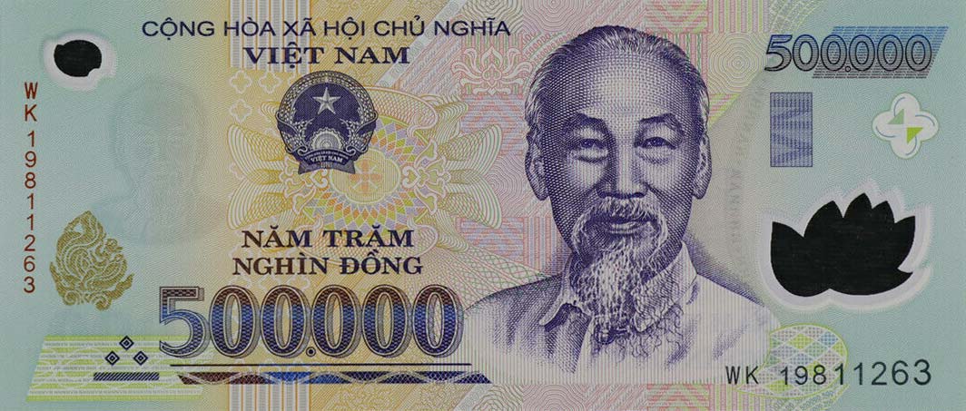 Front of Vietnam p124o: 500000 Dong from 2019