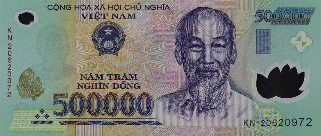 Front of Vietnam p124p: 500000 Dong from 2020