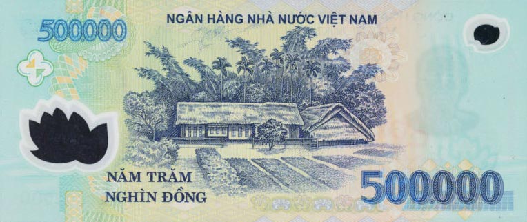 Back of Vietnam p124s: 500000 Dong from 2003