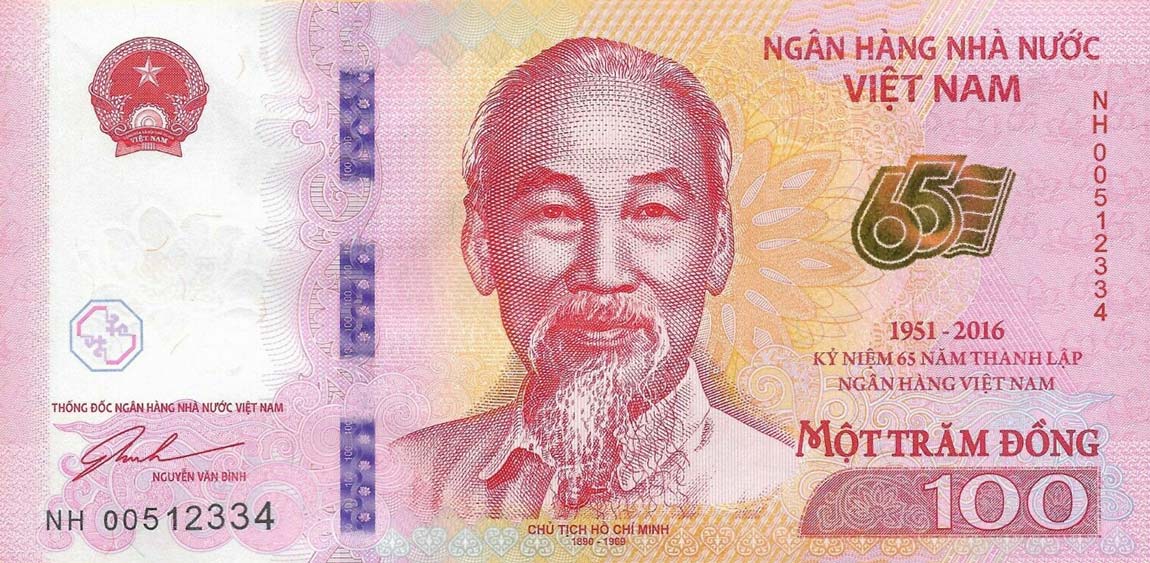 Front of Vietnam p125a: 100 Dong from 2016