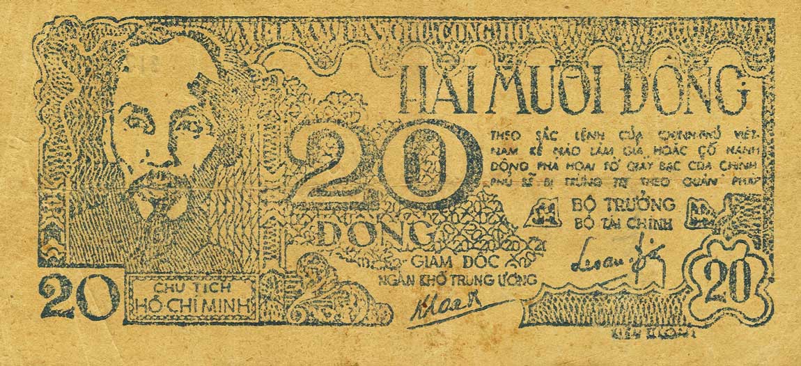 Front of Vietnam p25b: 20 Dong from 1948