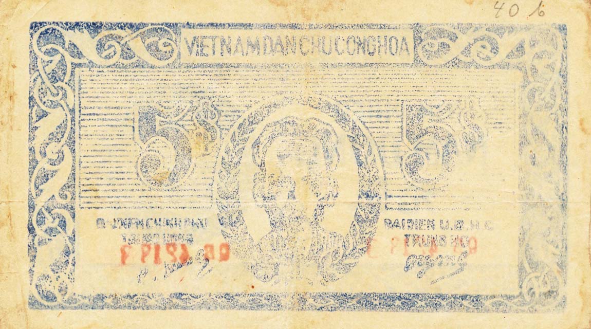 Front of Vietnam p46e: 5 Dong from 1949