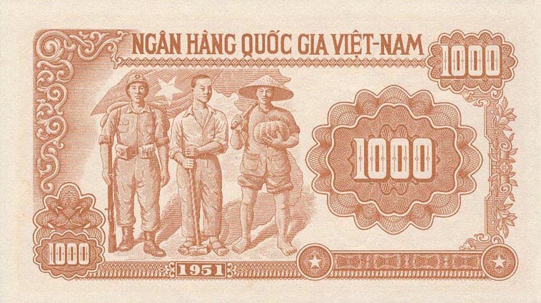 Back of Vietnam p65a: 1000 Dong from 1951