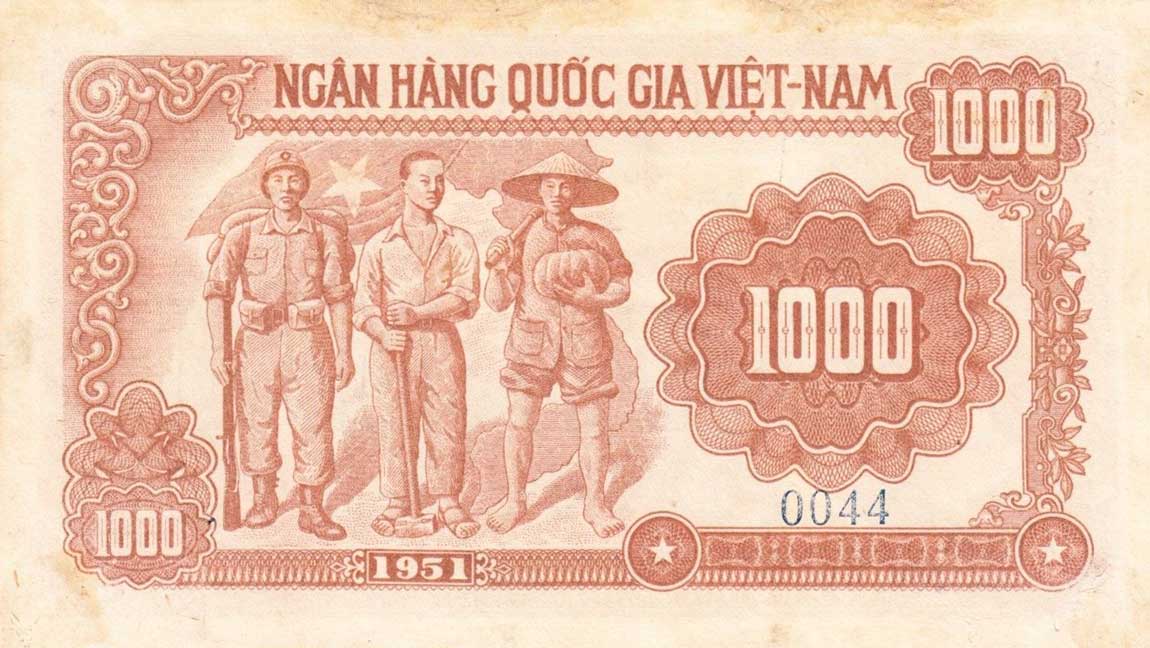 Back of Vietnam p65s: 1000 Dong from 1951