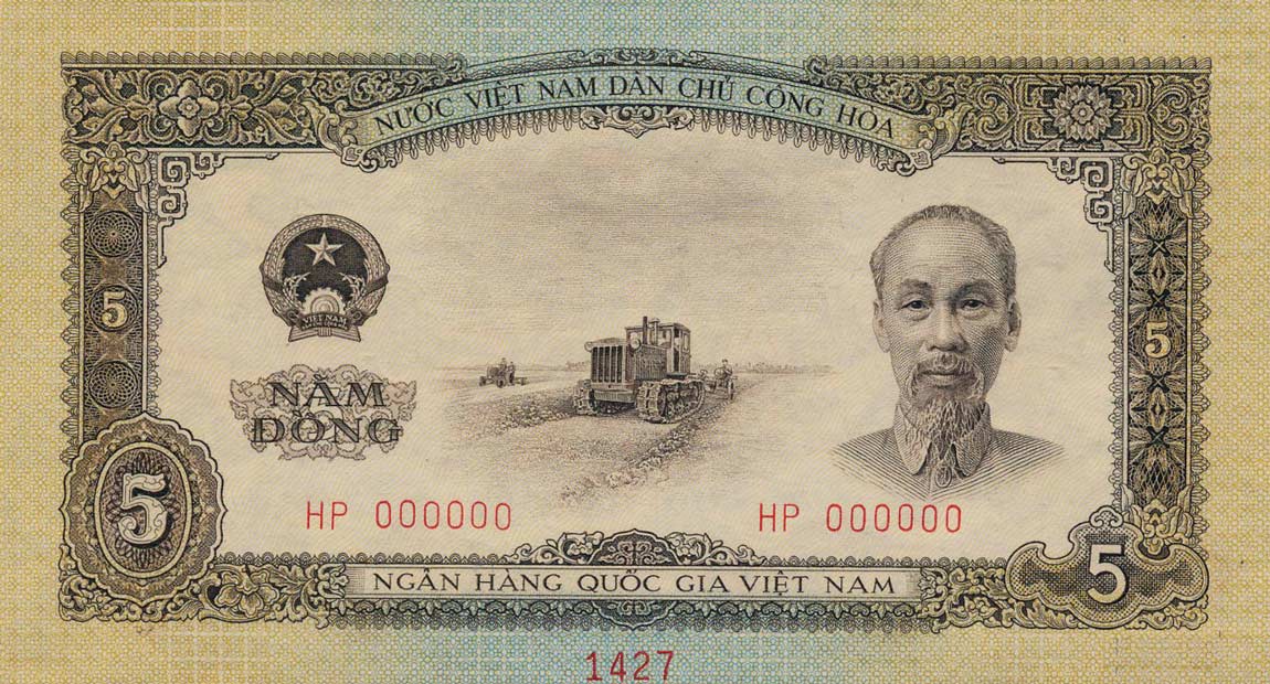 Front of Vietnam p73s: 5 Dong from 1958