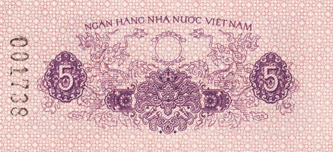 Back of Vietnam p76s1: 5 Xu from 1975