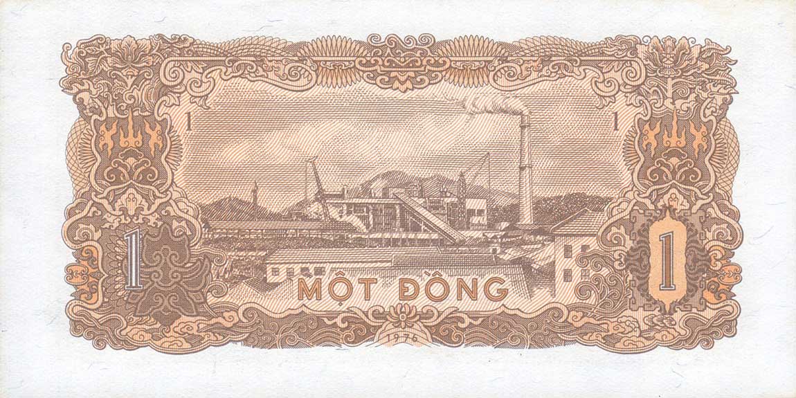 Back of Vietnam p80s: 1 Dong from 1976