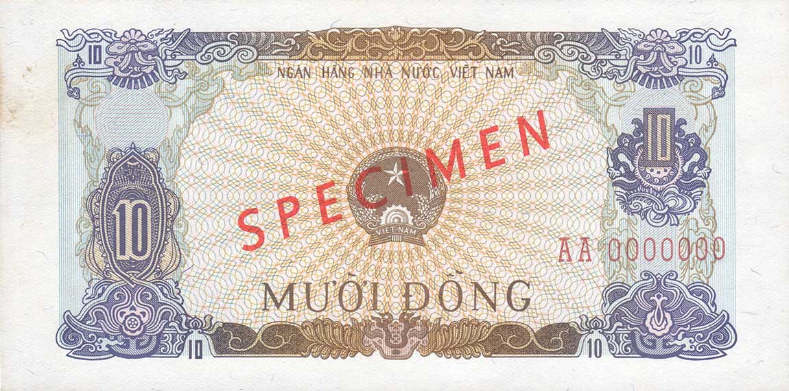 Front of Vietnam p82s: 10 Dong from 1976