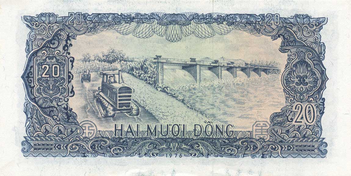 Back of Vietnam p83s: 20 Dong from 1976