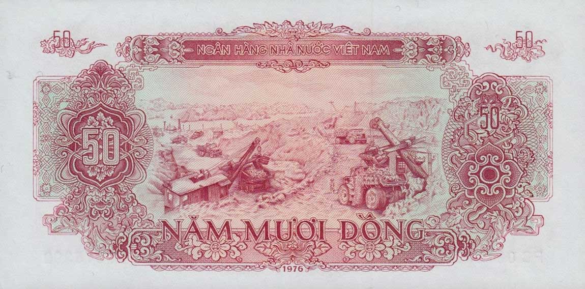 Back of Vietnam p84a: 50 Dong from 1976