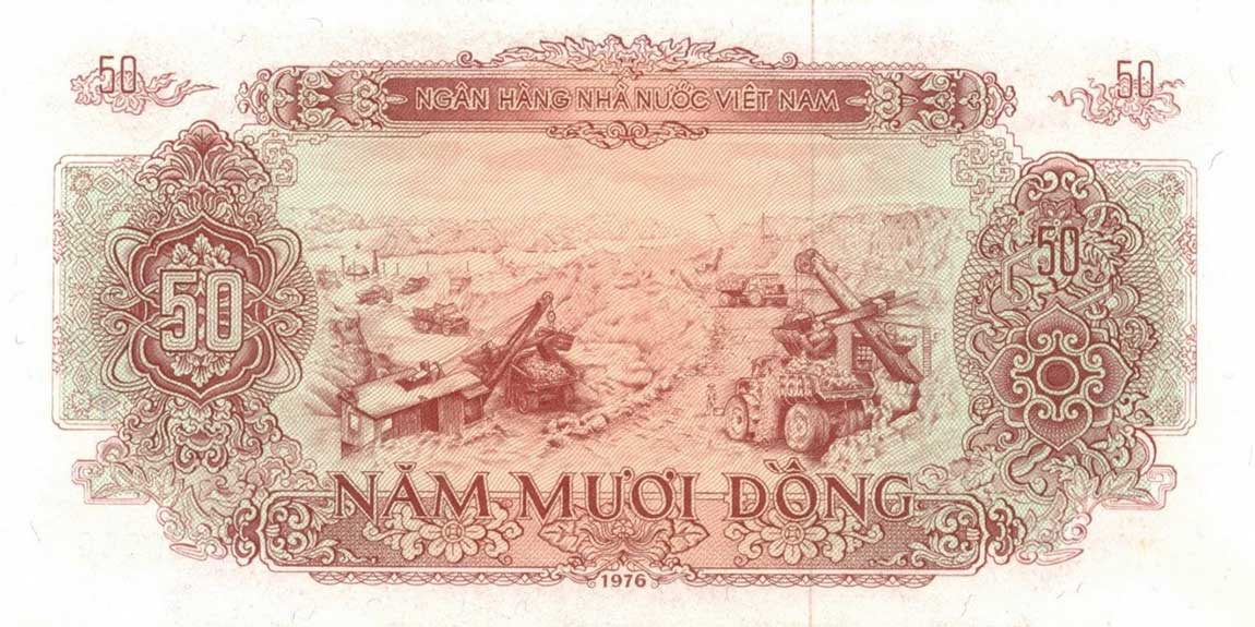 Back of Vietnam p84s: 50 Dong from 1976