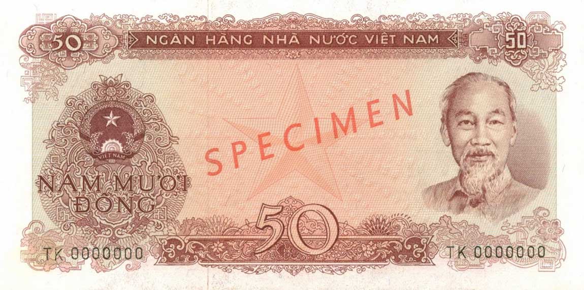 Front of Vietnam p84s: 50 Dong from 1976