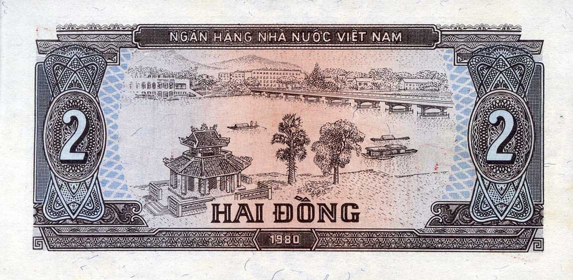 Back of Vietnam p85s: 2 Dong from 1980