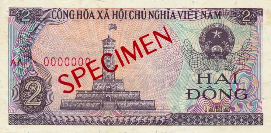 Front of Vietnam p91s: 2 Dong from 1985