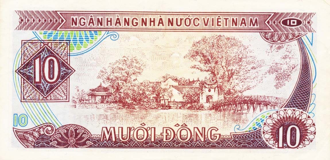 Back of Vietnam p93a: 10 Dong from 1985