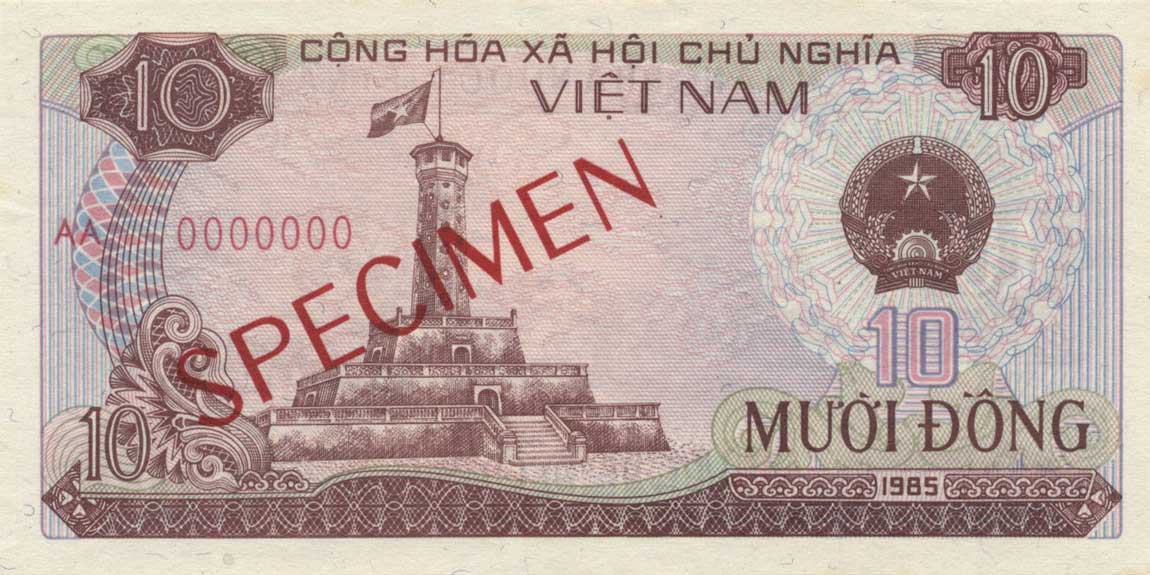 Front of Vietnam p93s: 10 Dong from 1985