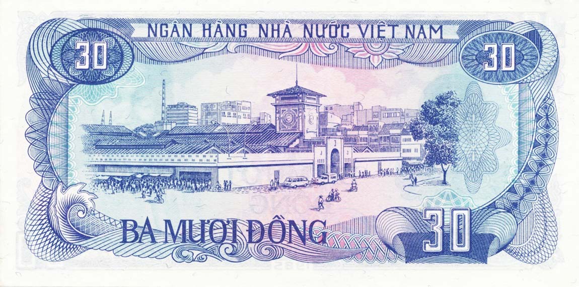 Back of Vietnam p95a: 30 Dong from 1985