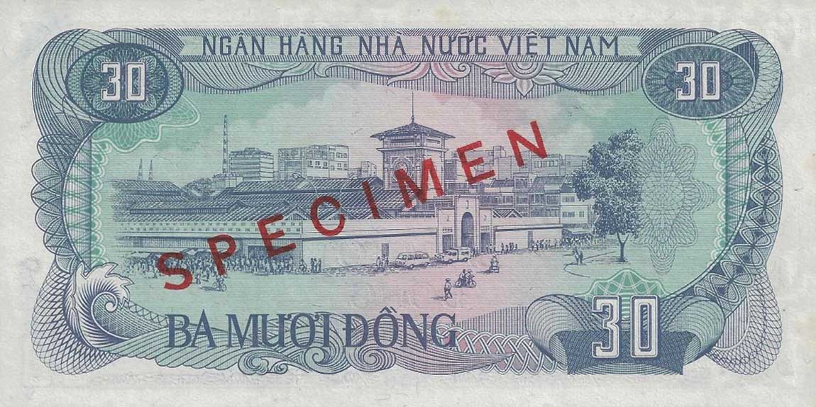 Back of Vietnam p95s: 30 Dong from 1985