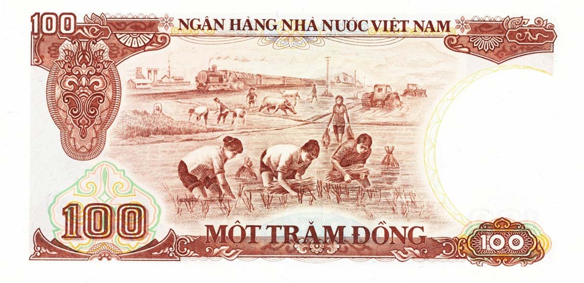 Back of Vietnam p98a: 100 Dong from 1985