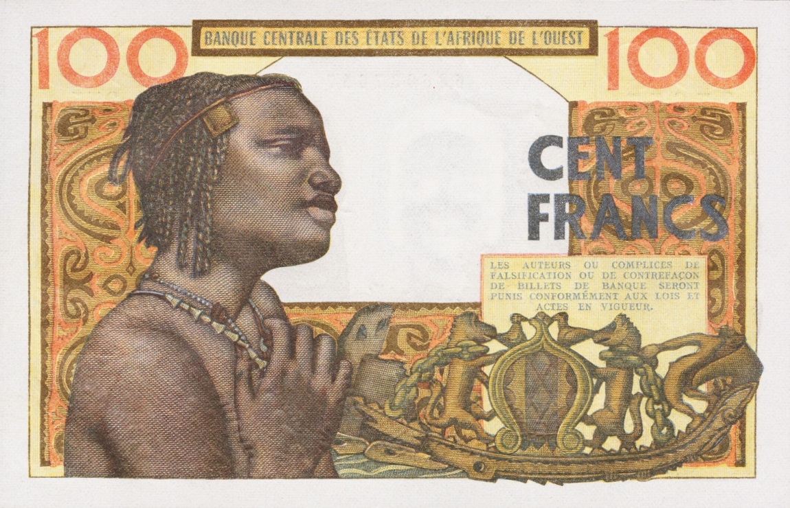 Back of West African States p101Ag: 100 Francs from 1961