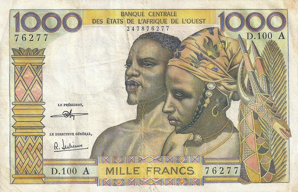 Front of West African States p103Ai: 1000 Francs from 1959