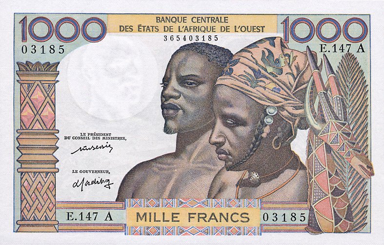 Front of West African States p103Al: 1000 Francs from 1959