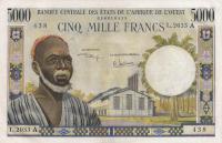 p104Ah from West African States: 5000 Francs from 1961