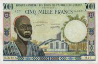 p104Aj from West African States: 5000 Francs from 1961