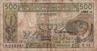 Gallery image for West African States p106Ag: 500 Francs