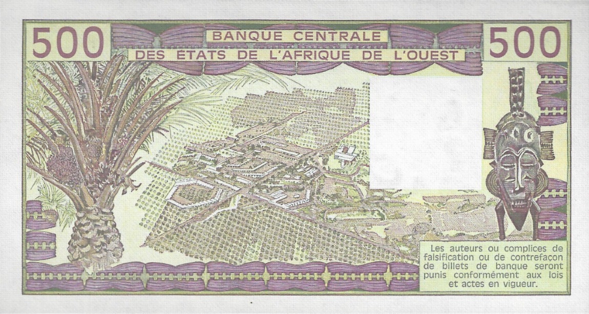 Back of West African States p106Ah: 500 Francs from 1984