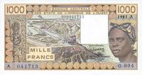 p107Ab from West African States: 1000 Francs from 1981