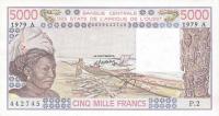 Gallery image for West African States p108Ac: 5000 Francs