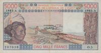 Gallery image for West African States p108Ak: 5000 Francs