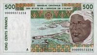 p110Ak from West African States: 500 Francs from 1999