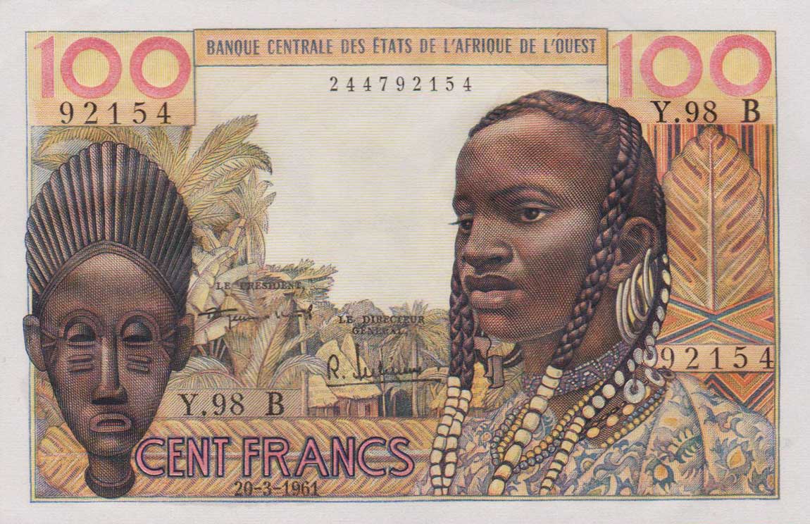 Front of West African States p201Ba: 100 Francs from 1961