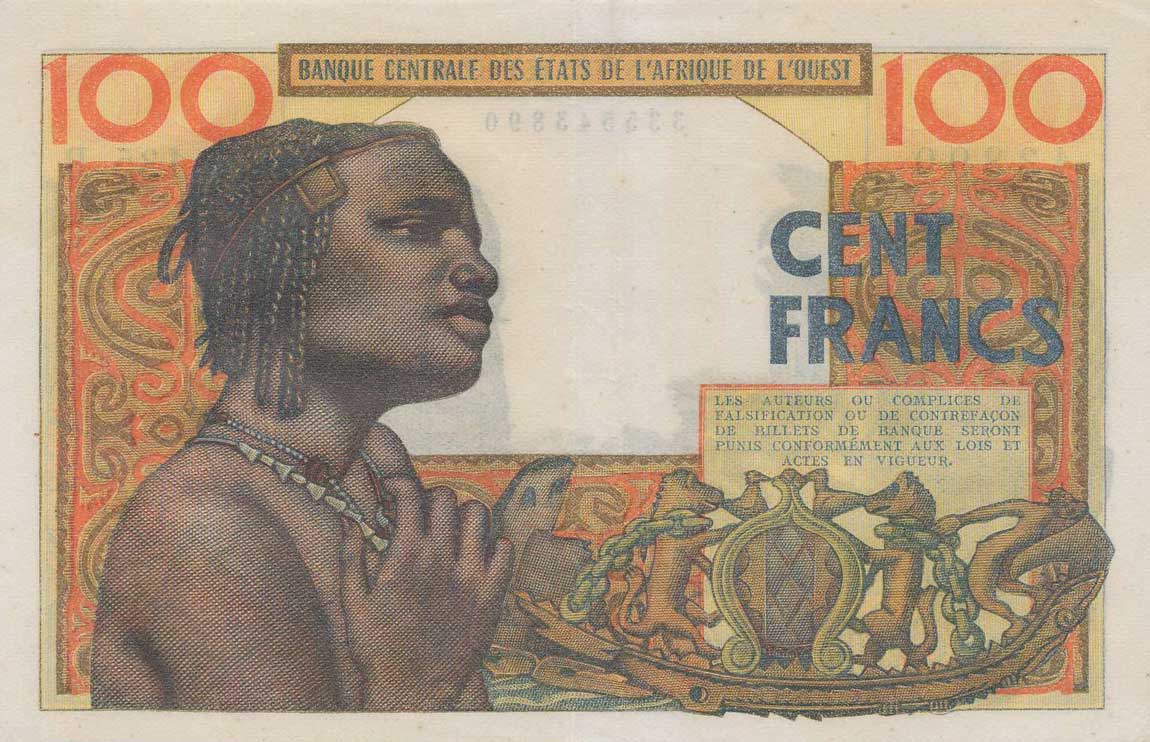 Back of West African States p201Bb: 100 Francs from 1961