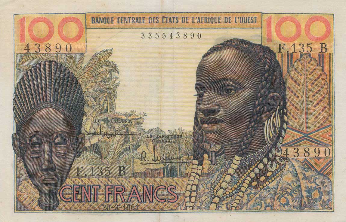 Front of West African States p201Bb: 100 Francs from 1961