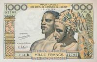Gallery image for West African States p203Bi: 1000 Francs