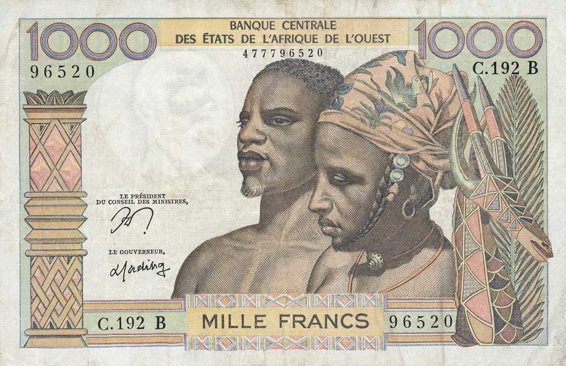 Front of West African States p203Bn: 1000 Francs from 1961